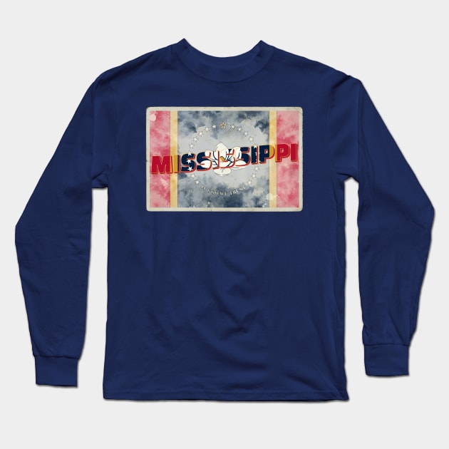 Mississippi vintage style retro souvenir Long Sleeve T-Shirt by DesignerPropo